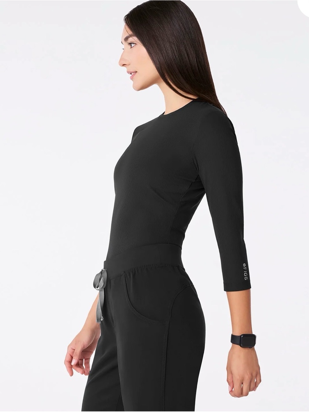 NWT Figs Palmer Ribbed ¾ Sleeve Underscrub - Picture 4 of 10